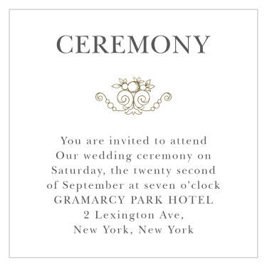 Classic Damask Ceremony Cards