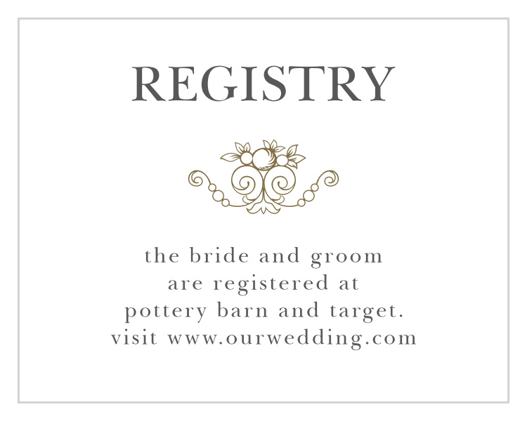 Classic Damask Registry Cards