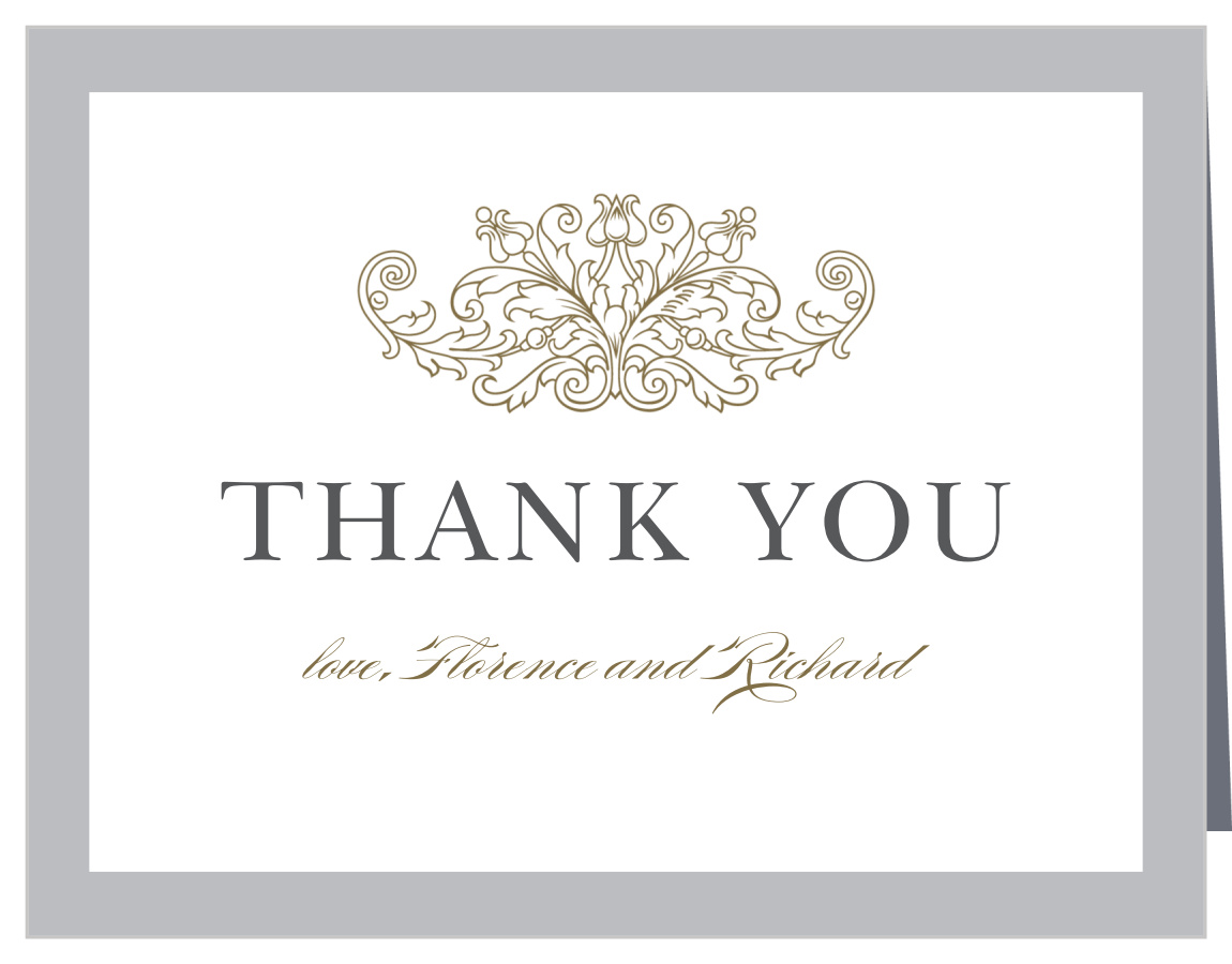 Classic Damask Wedding Thank You Cards
