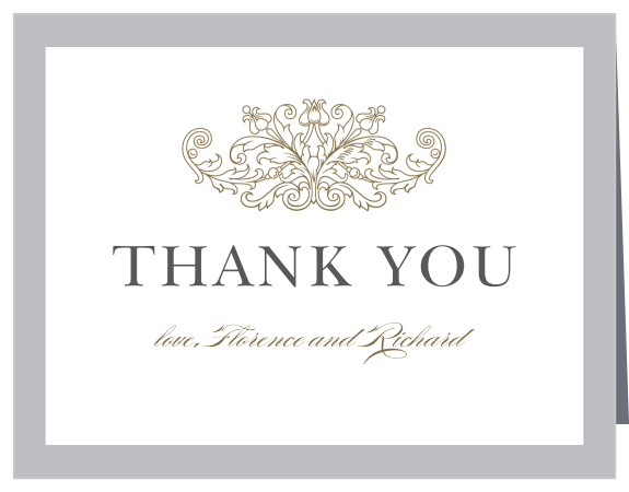 Classic Damask Wedding Thank You Cards