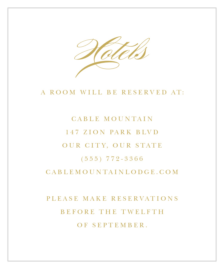 Deco Classic Accommodation Cards