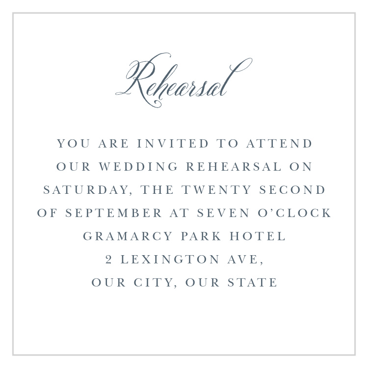 Elegant Chandelier Rehearsal Cards