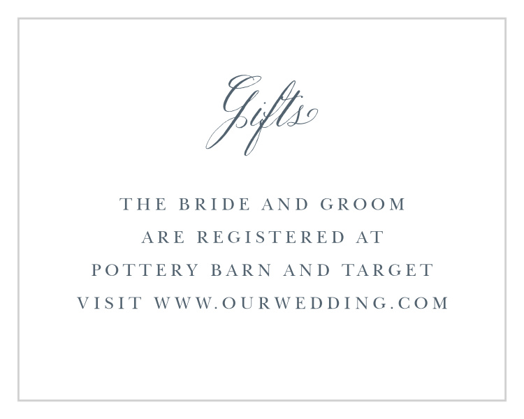 Elegant Chandelier Registry Cards