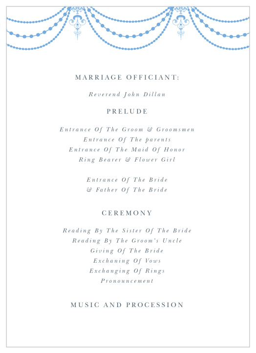 Share your wedding information in exquisite style with our Elegant Chandelier Wedding Programs. 