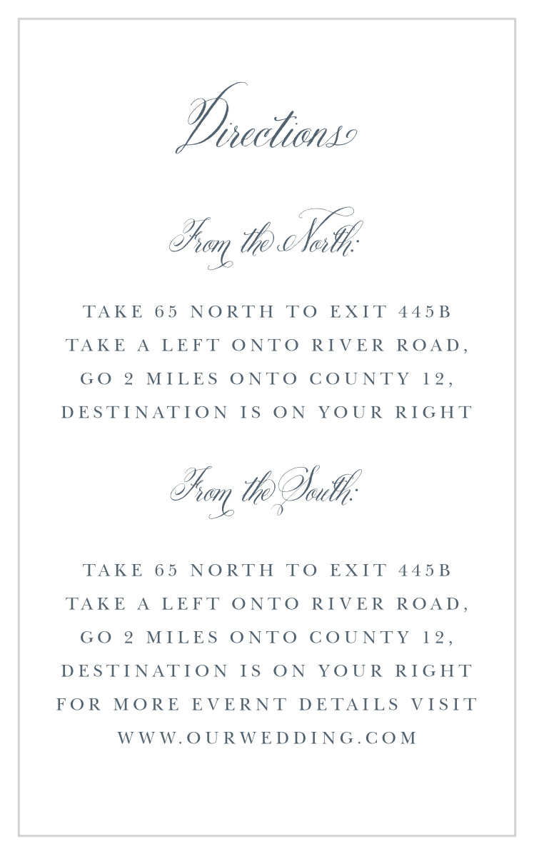 Elegant Chandelier Direction Cards