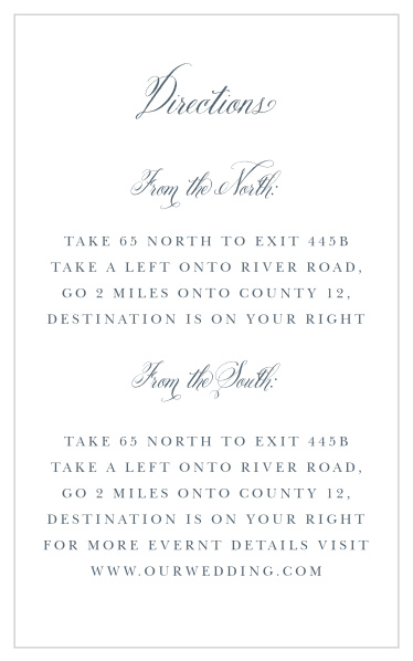 Elegant Chandelier Direction Cards