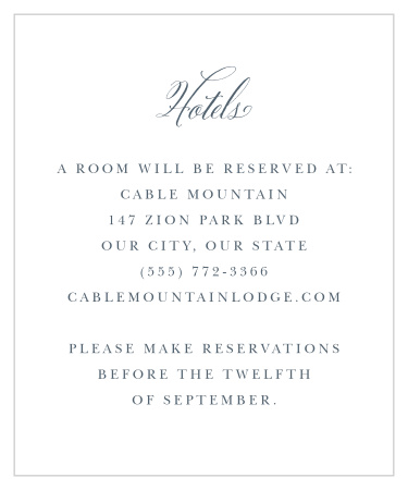 Elegant Chandelier Accommodation Cards