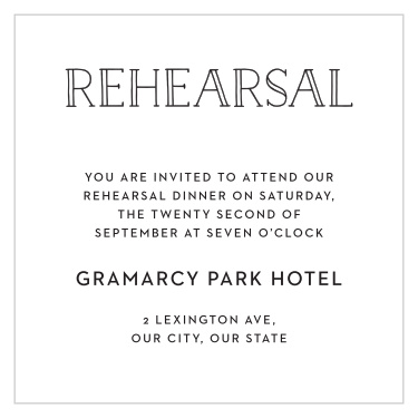 Framed Type Rehearsal Cards
