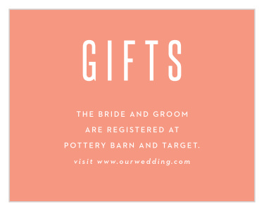 Share your wedding information in style with our Boldly Framed Registry Cards. 