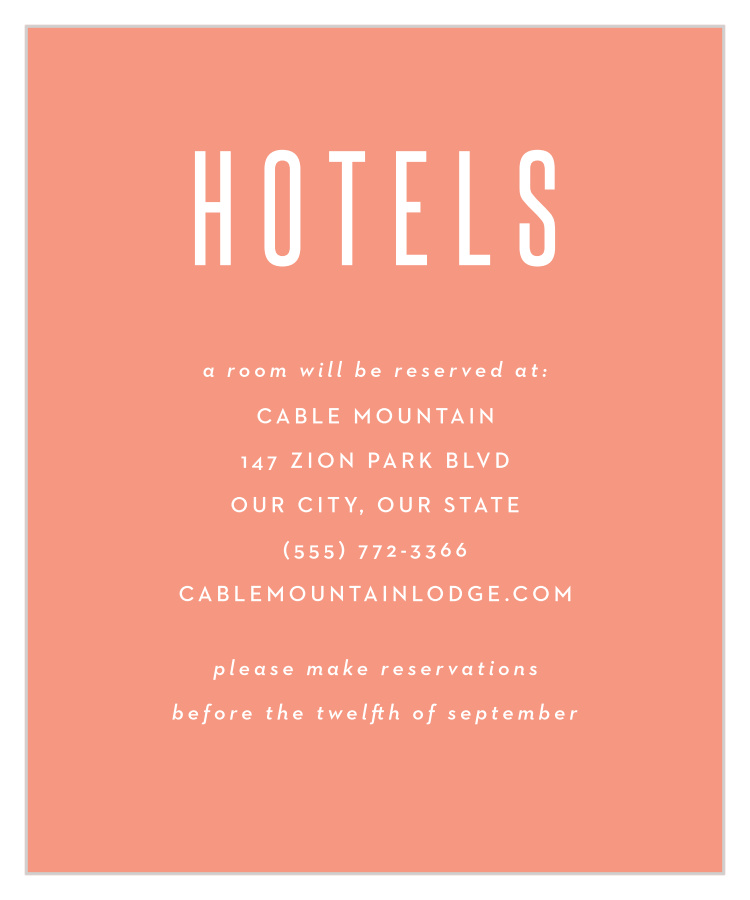 Boldly Framed Accommodation Cards