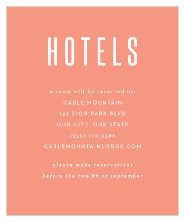 Boldly Framed Accommodation Cards