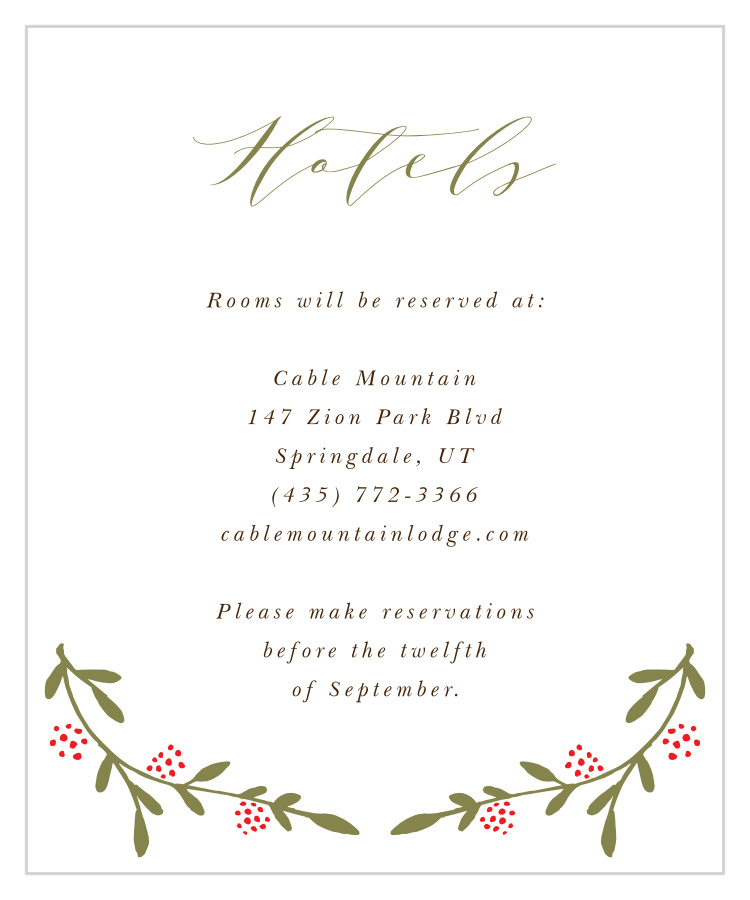 Lavish Berries Accommodation Cards