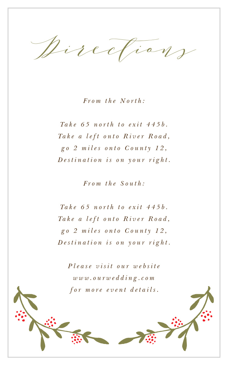 Lavish Berries Direction Cards