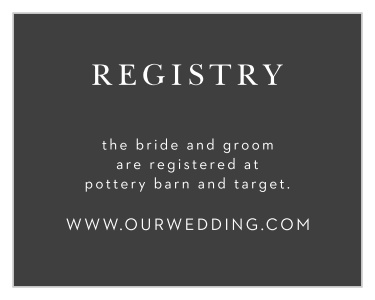 Let friends and family know where you would like your wedding gifts from when you send out our Simplicity Swirls Registry Cards.