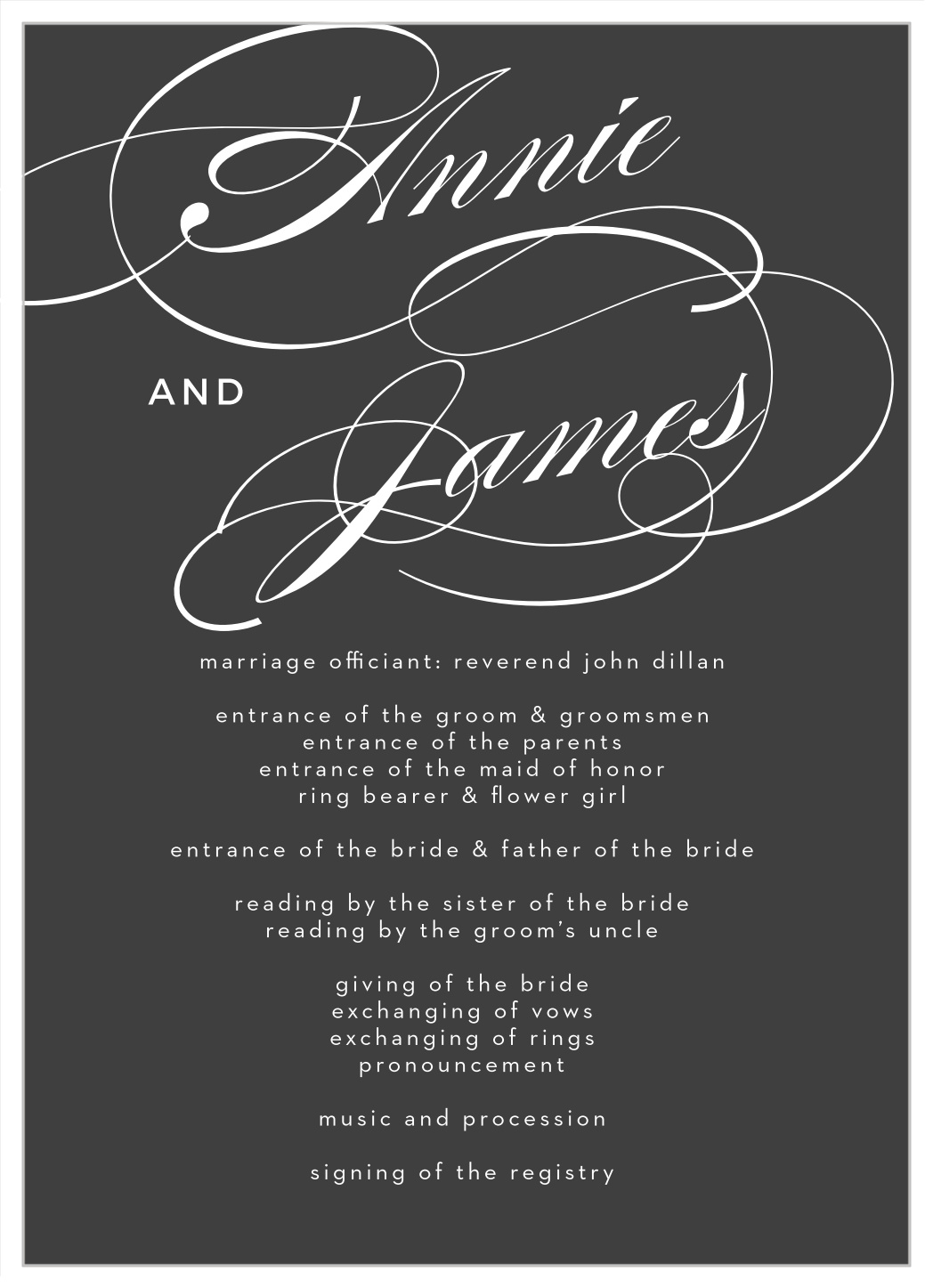 Simplicity Swirls Wedding Programs