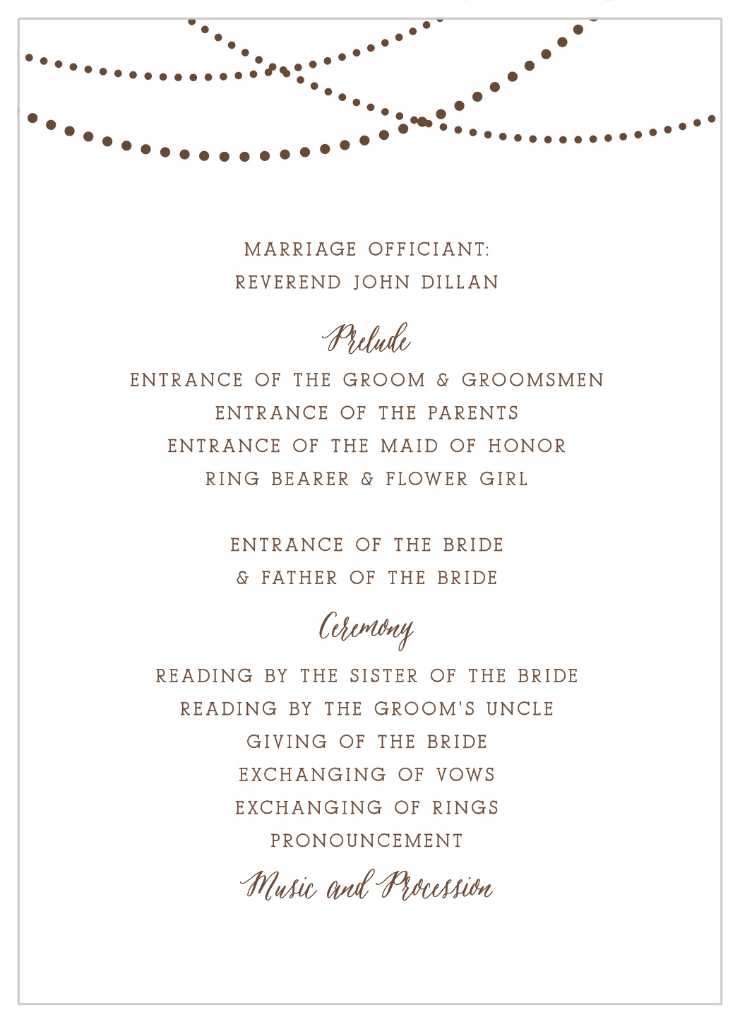 Lantern Lights Wedding Programs