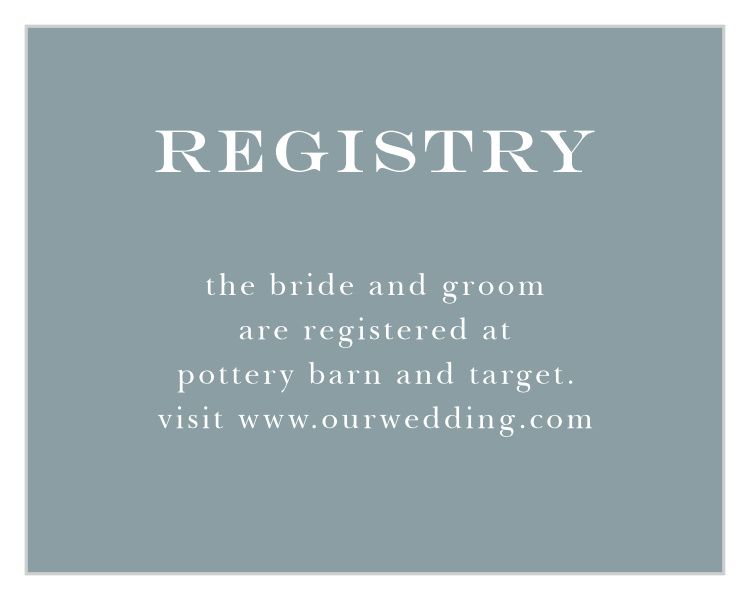 Ornate Calligraphy Registry Cards