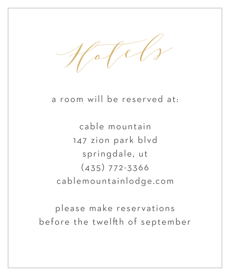 Lovely Blush Accommodation Cards