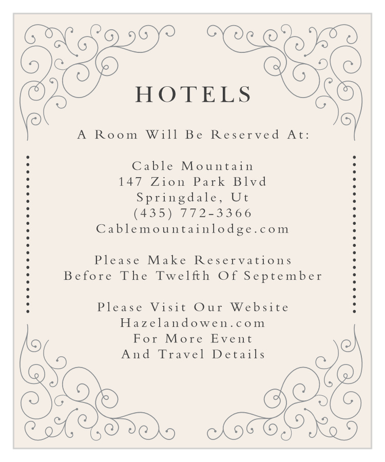Swirl Frame Accommodation Cards