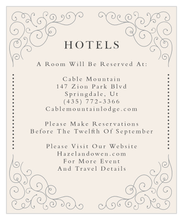 Swirl Frame Accommodation Cards