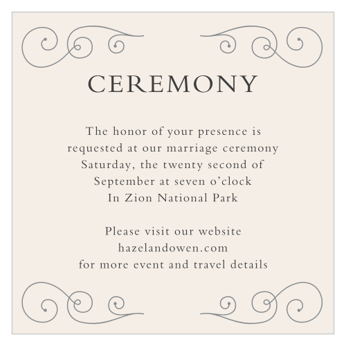 Swirl Frame Ceremony Cards