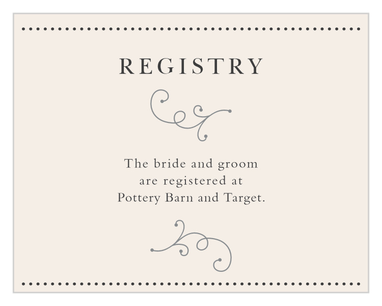Swirl Frame Registry Cards