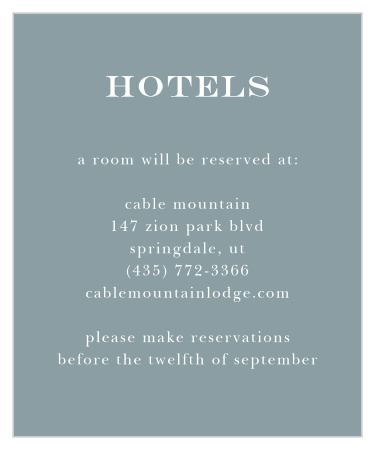 Ornate Calligraphy Accommodation Cards