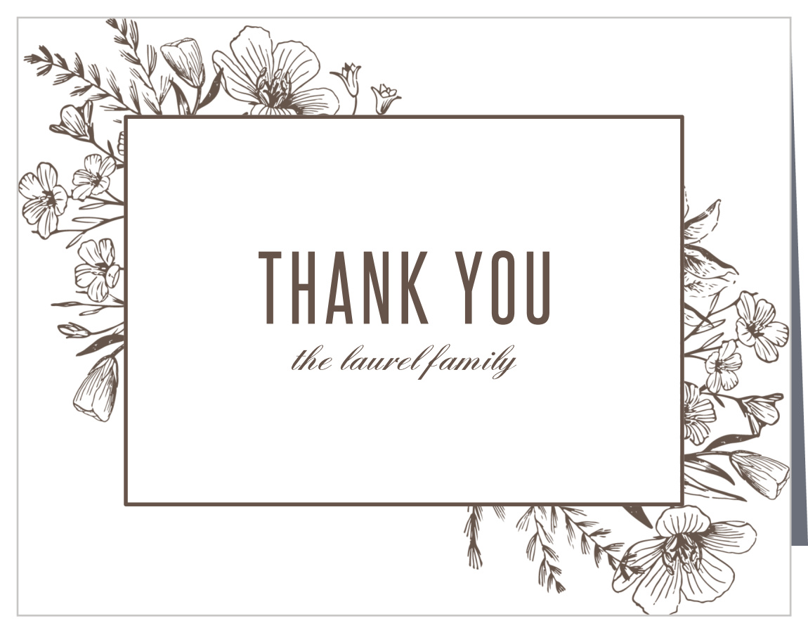 Floral Border Wedding Thank You Cards