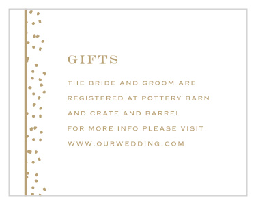 Share your wedding information in style with our Antique Glamour Registry Cards.