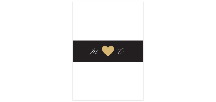 Modern Triple Hearts Wedding Belly Bands