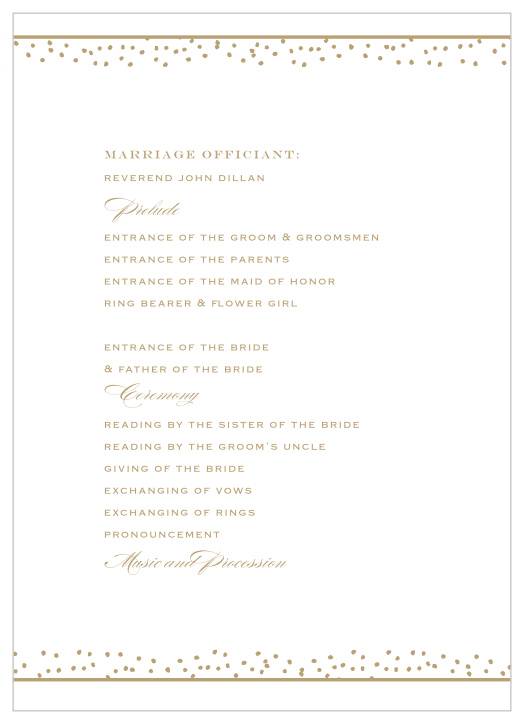 Share your wedding information in style with our Antique Glamour Wedding Programs.