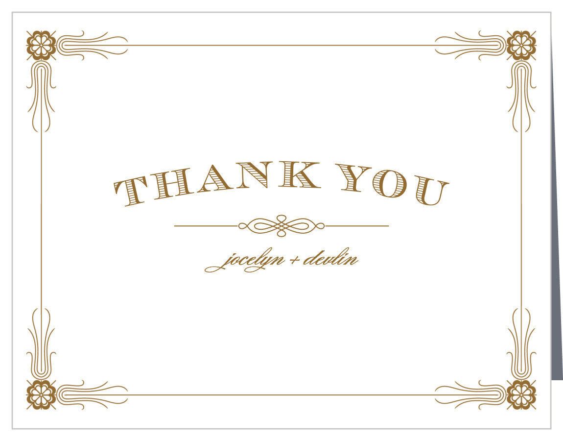 Antique Frame Wedding Thank You Cards