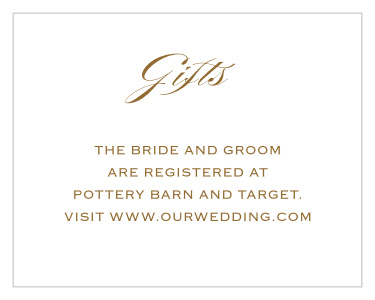 Share your wedding information in style with our Antique Frame Registry Cards.