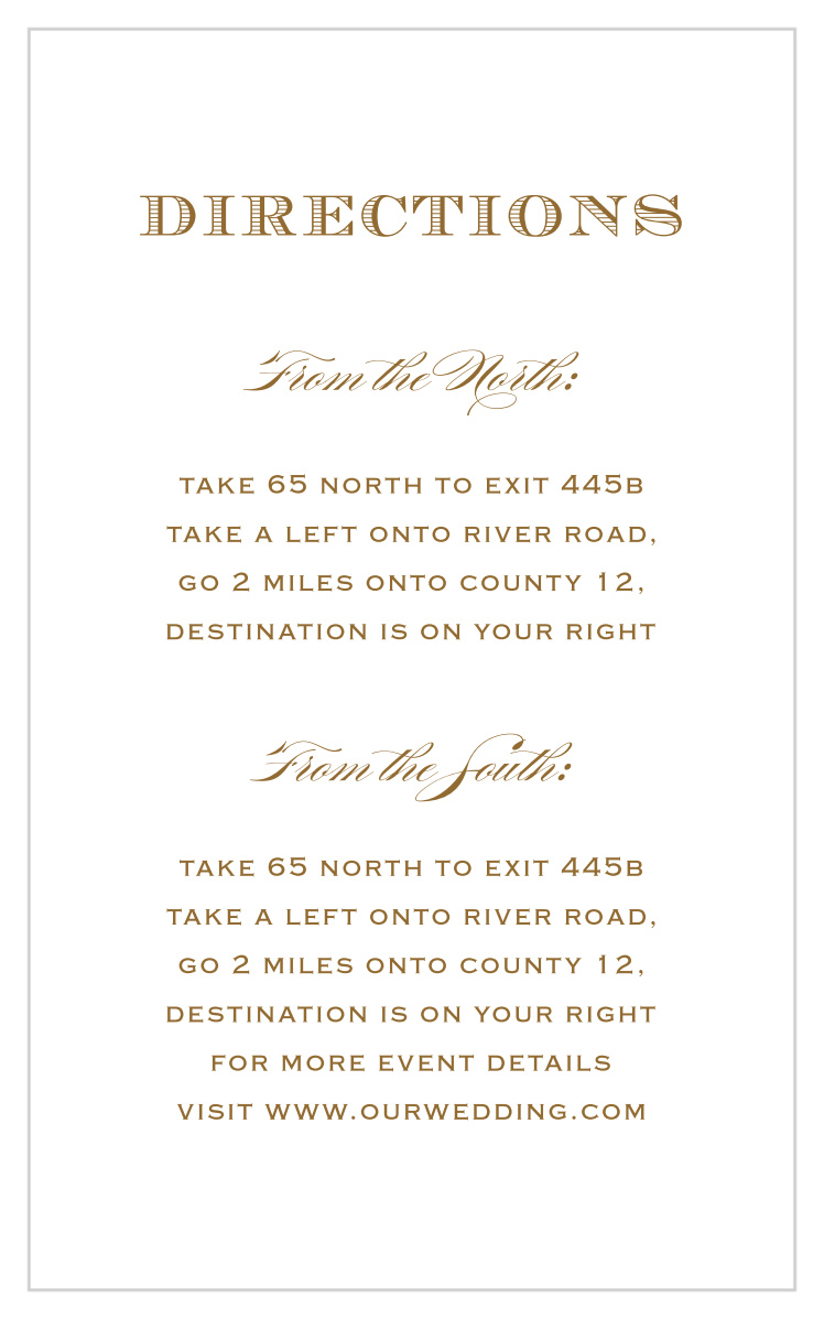 Antique Frame Direction Cards