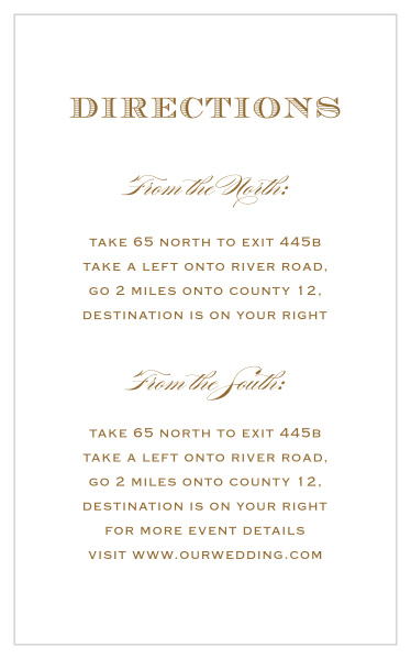 Antique Frame Direction Cards