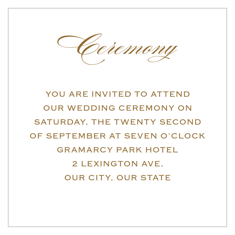 Antique Frame Ceremony Cards
