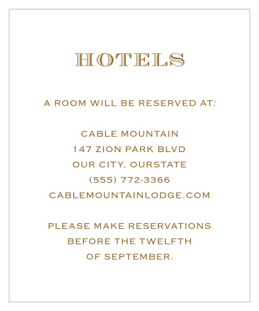 Antique Frame Accommodation Cards