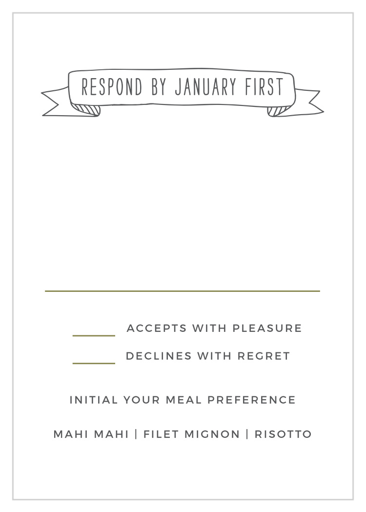 Chalkboard Inscription Response Cards
