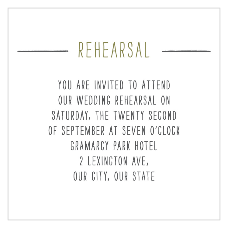 Chalkboard Inscription Rehearsal Cards