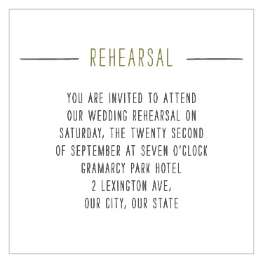 Chalkboard Inscription Rehearsal Cards