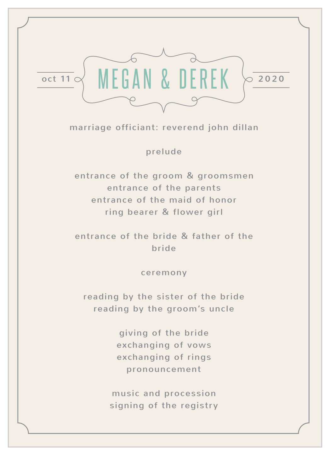 Perfect Skies Wedding Programs