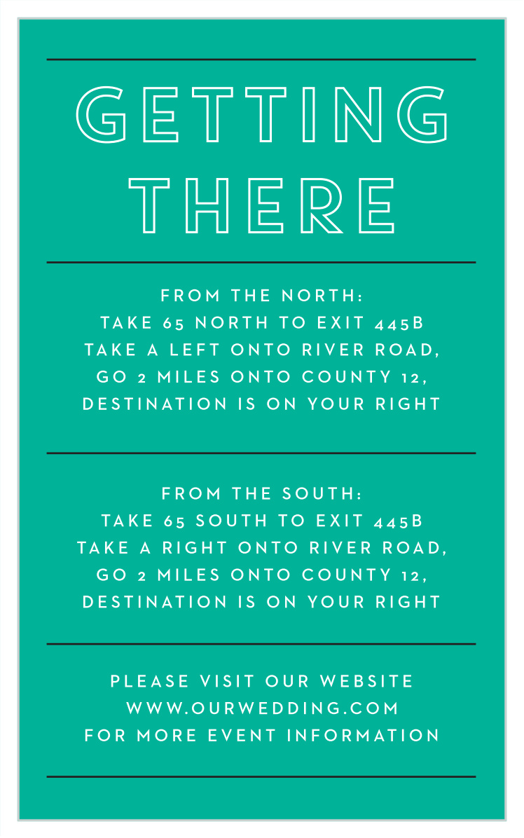 Boldly Outlined Direction Cards