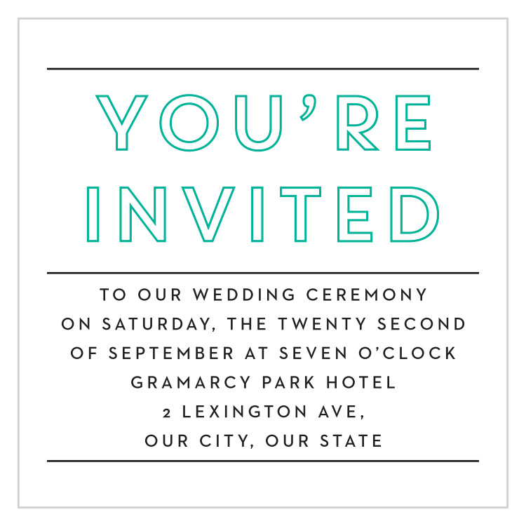 Boldly Outlined Ceremony Cards