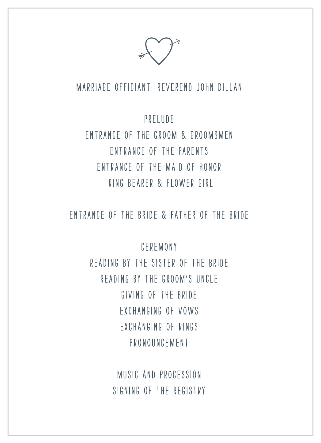 Love Struck Wedding Programs