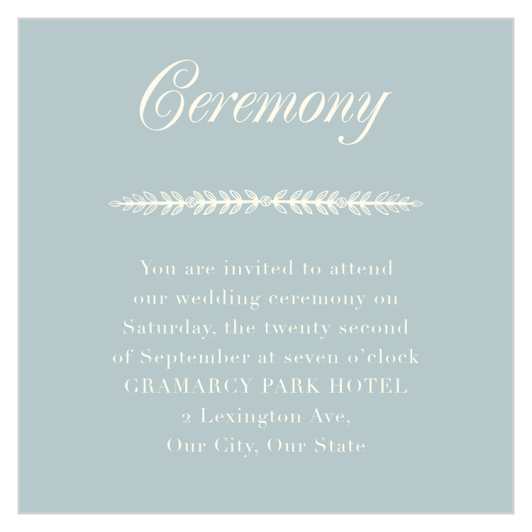 Simple Cursive Ceremony Cards