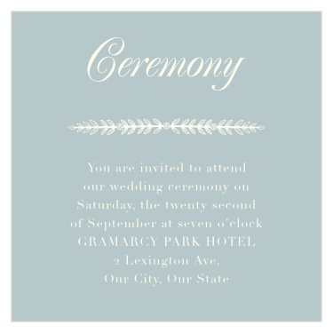 Simple Cursive Ceremony Cards