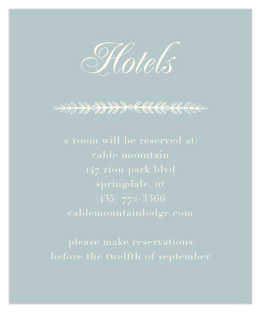 Simple Cursive Accommodation Cards
