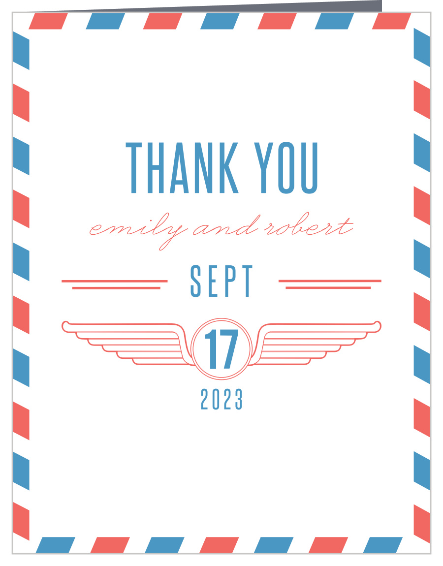 Unique Airmail Wedding Thank You Cards