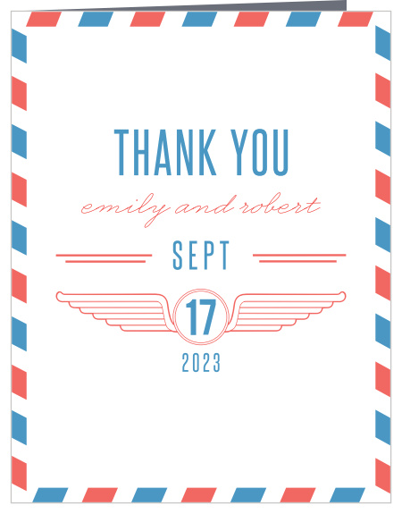 Unique Airmail Wedding Thank You Cards