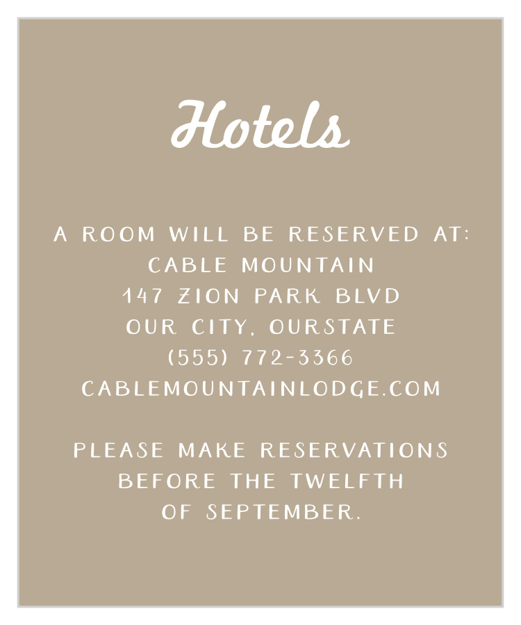 Rustic Antlers Accommodation Cards